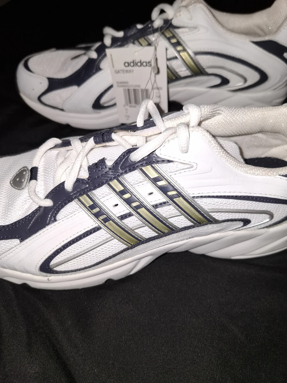Adidas Gateway Running Sneakers White/Navy/Silver adiPRENE Cushioned Mesh Low